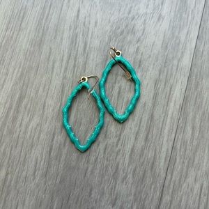 Teal drop earrings with glitter
